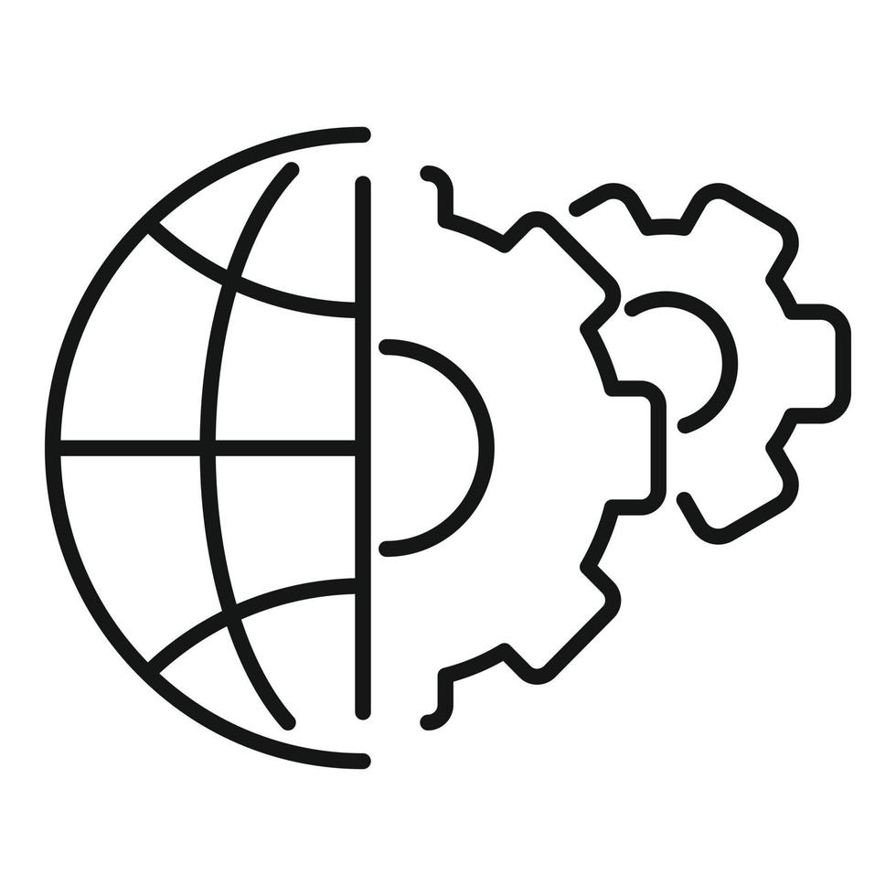 Global communication engineer icon, outline style vector