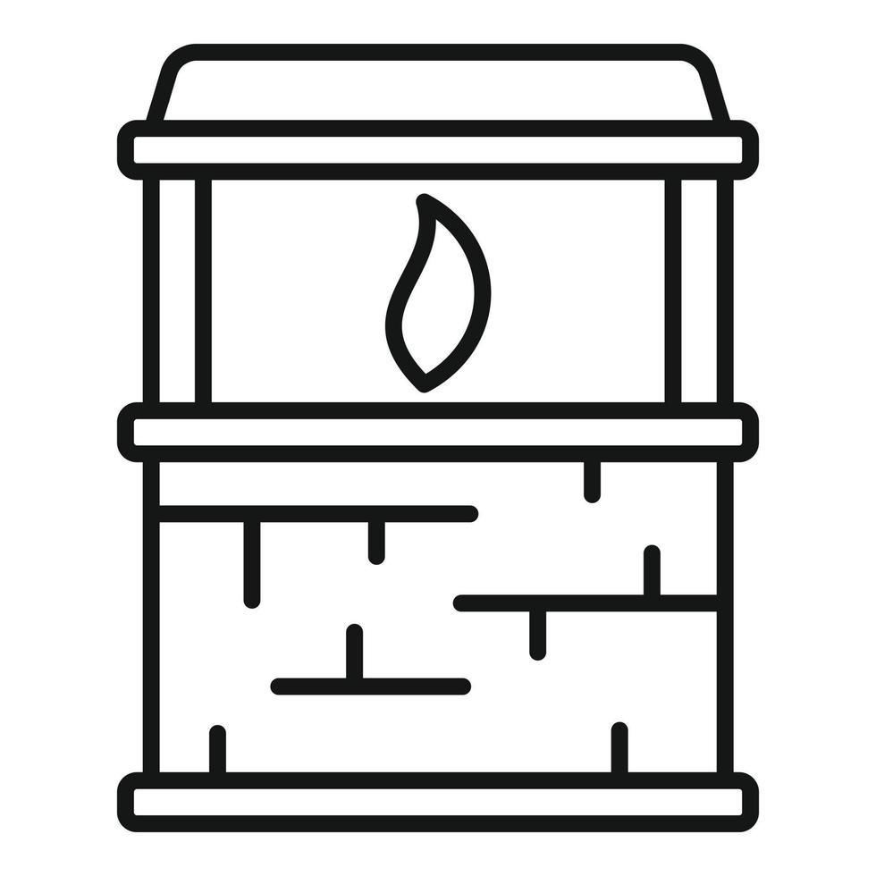 Blacksmith fire icon, outline style vector