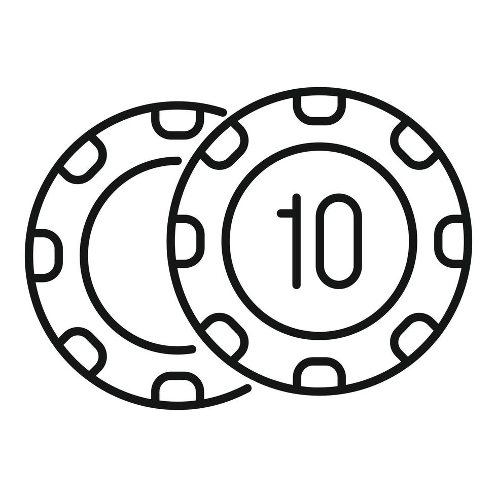 Casino chips icon outline vector. Poker game vector