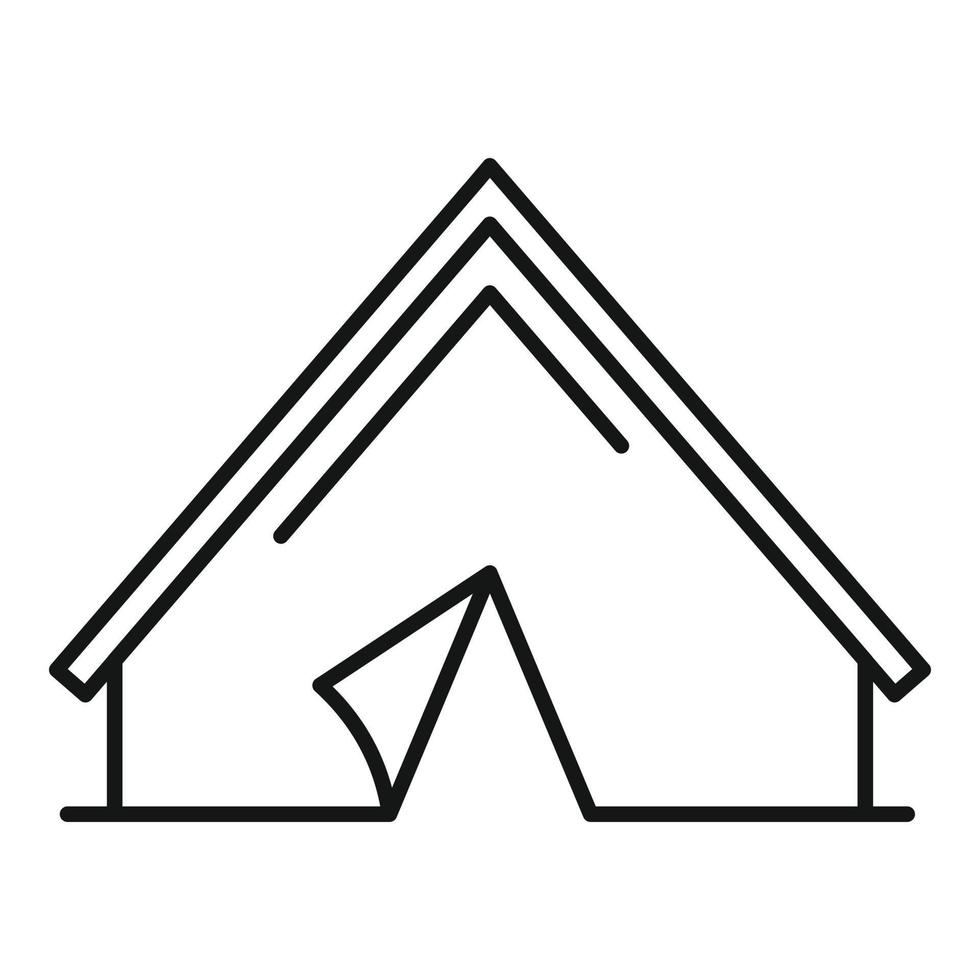 Quiet space tent icon, outline style vector