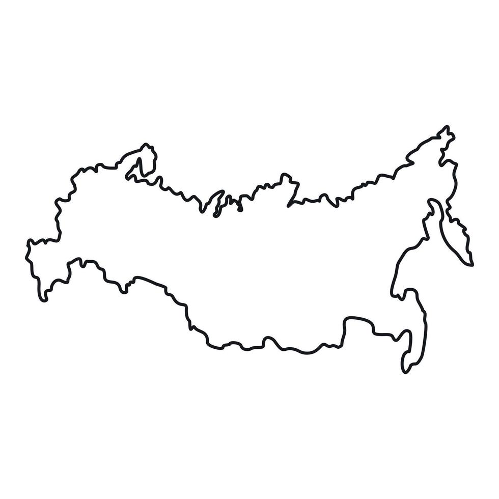 icono de mapa de rusia, estilo de contorno vector