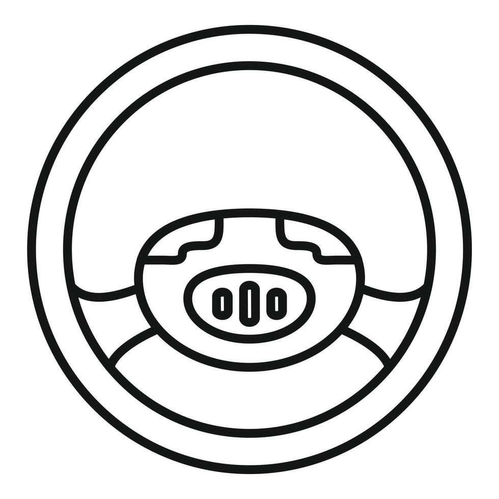 Handle steering wheel icon, outline style vector