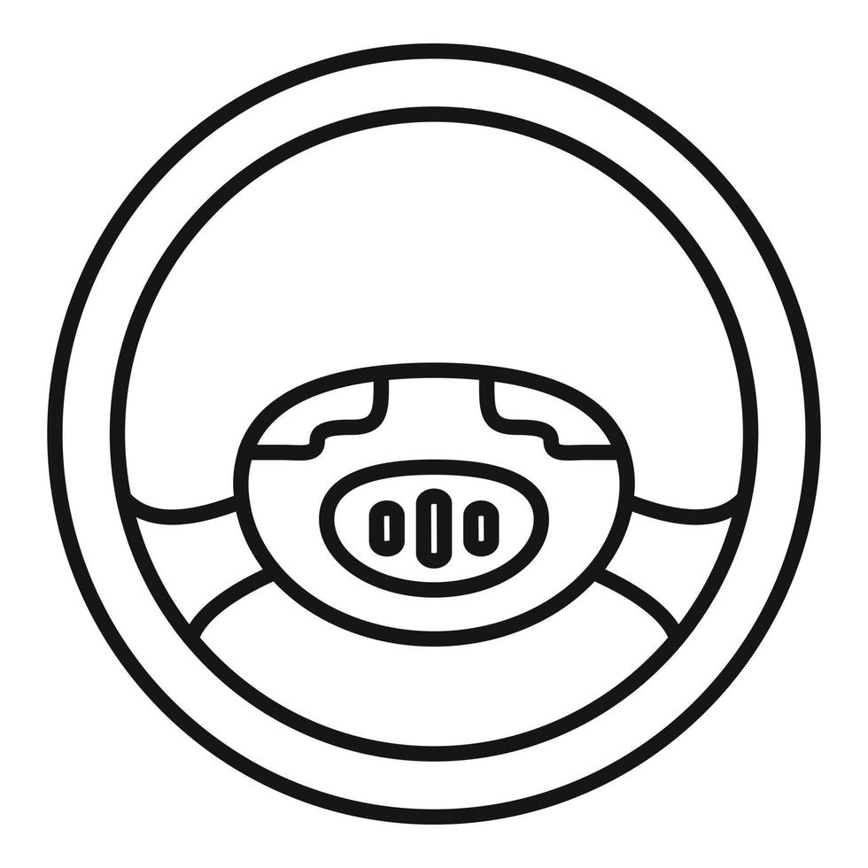 Handle steering wheel icon, outline style vector