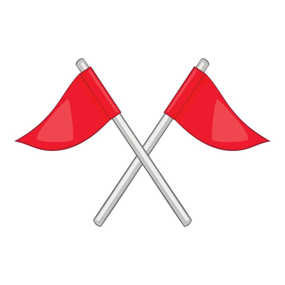 Flags of golf course icon, cartoon style vector