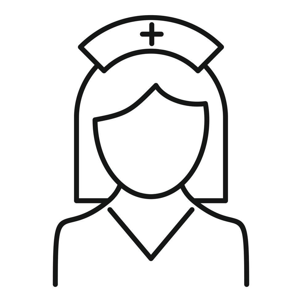 Nurse lady icon, outline style vector