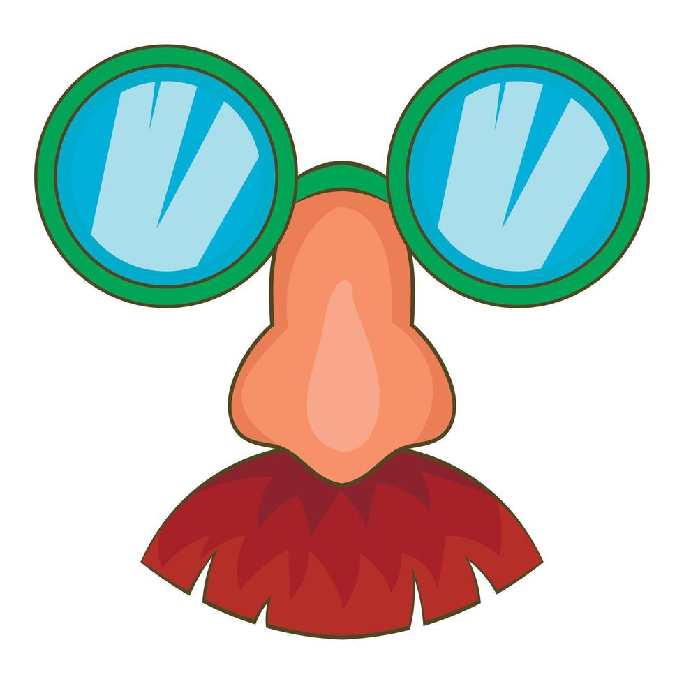 Disguise mask icon, cartoon style vector