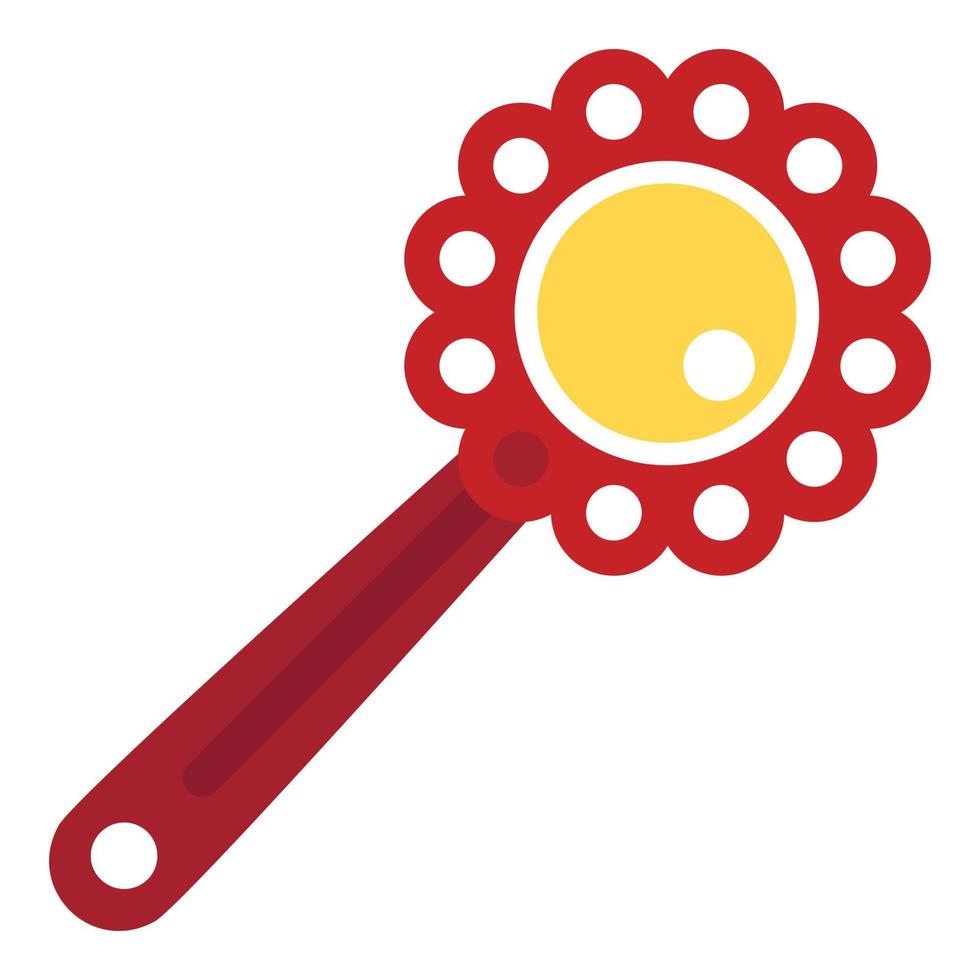 Baby rattle icon, flat style vector