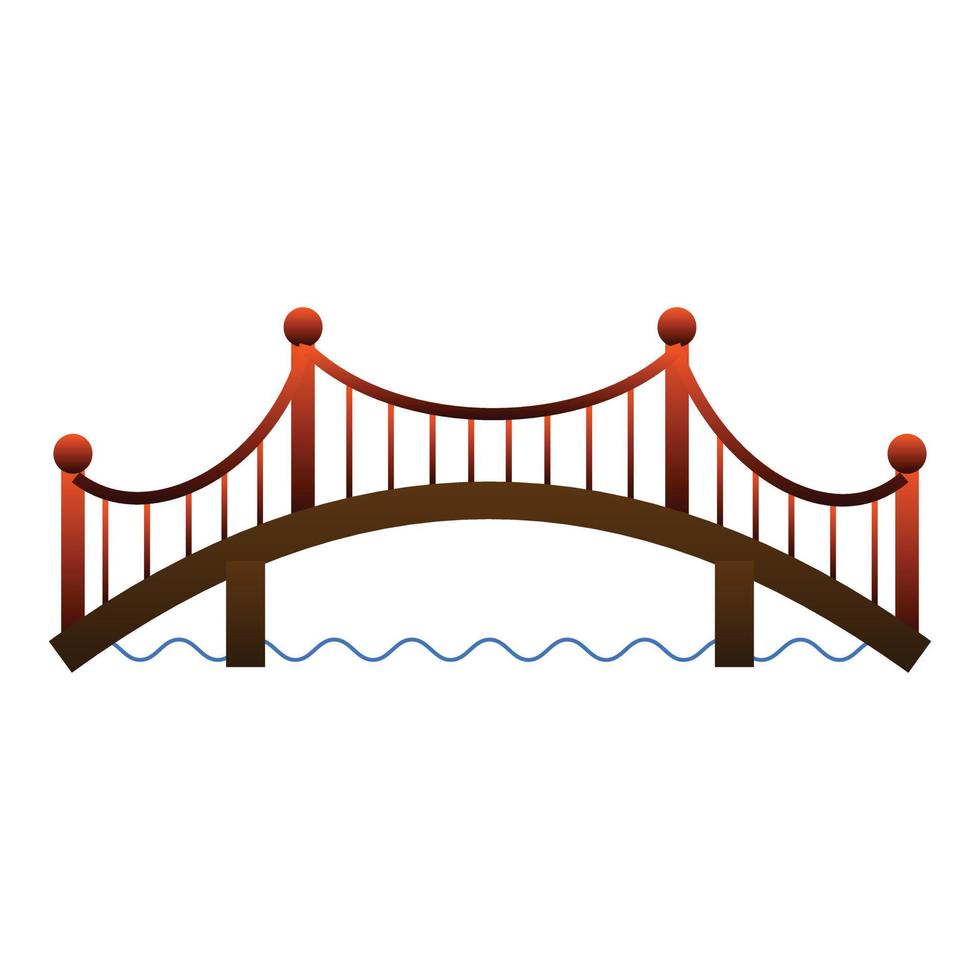 Architecture bridge icon, cartoon style vector