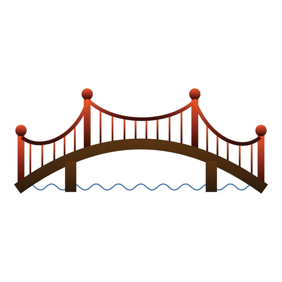 Architecture bridge icon, cartoon style vector