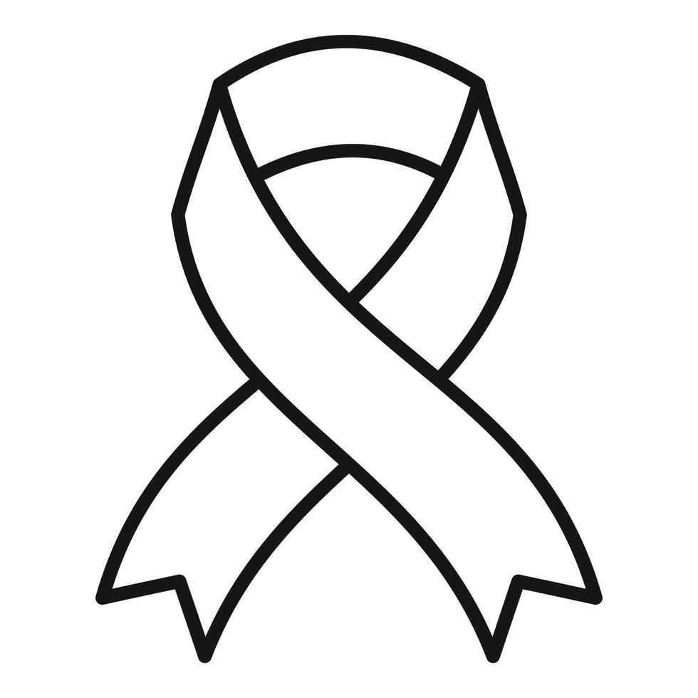 Empowerment ribbon icon, outline style vector