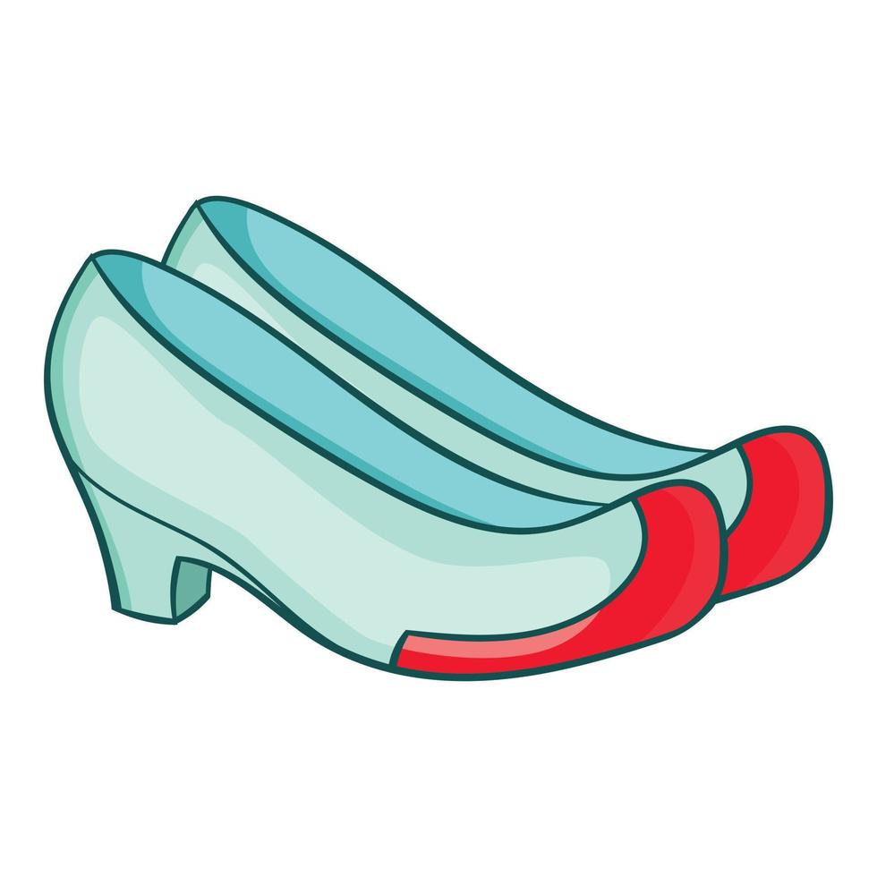 Korean traditional shoes icon, cartoon style vector