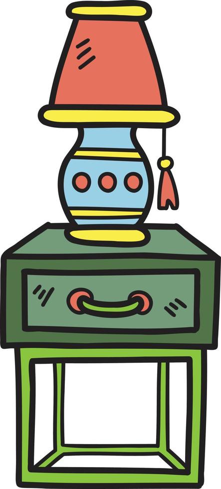 Hand Drawn Side tables and lamps illustration vector
