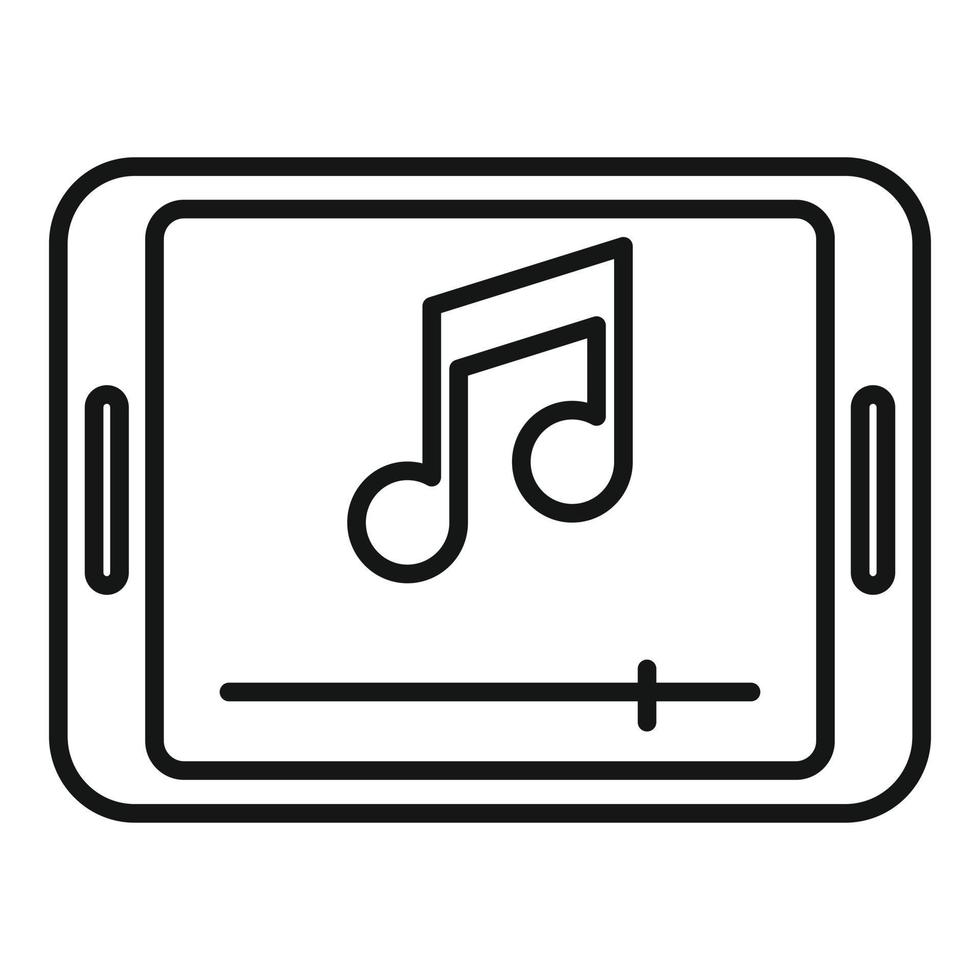 Tablet podcast icon, outline style vector