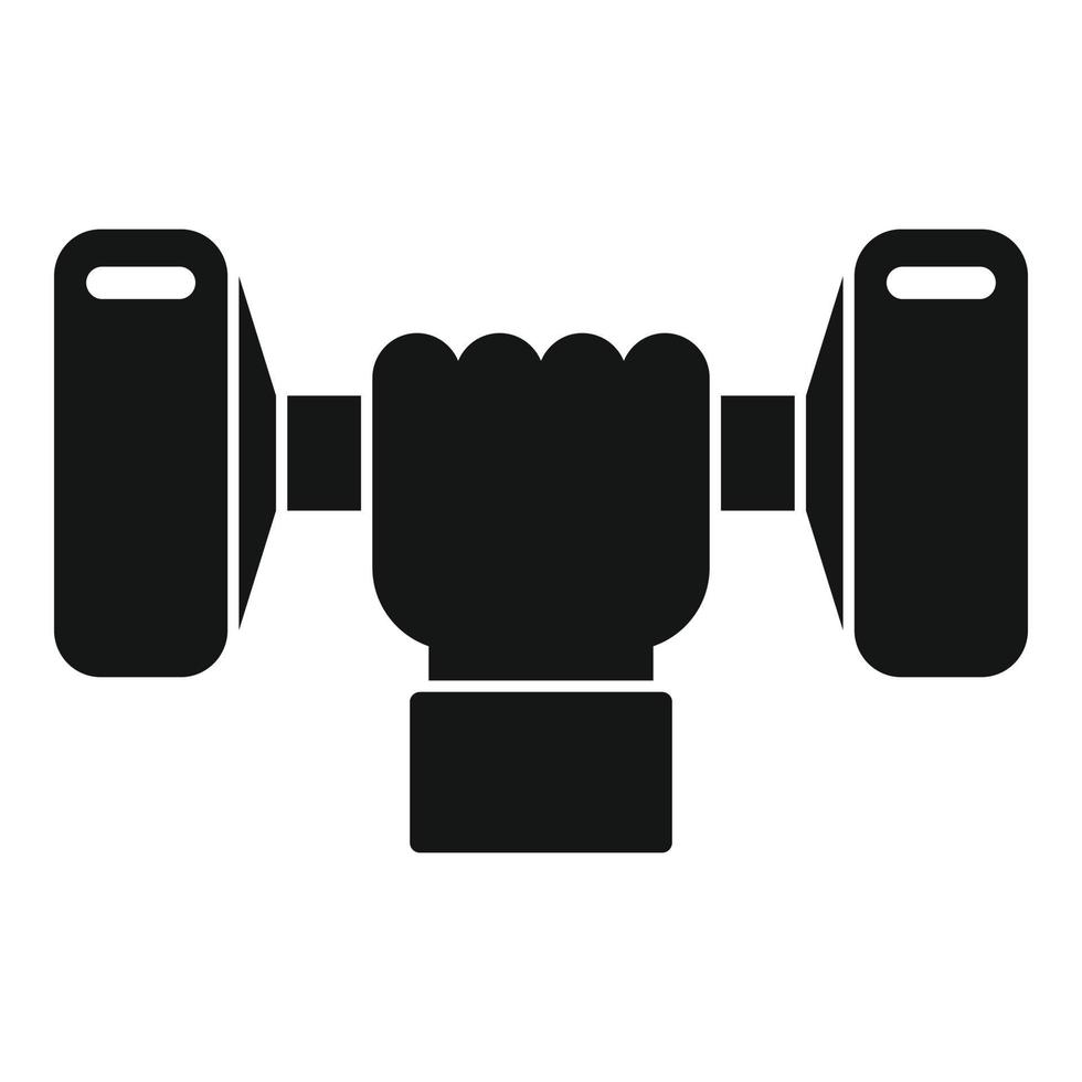 icono de mancuerna para personas mayores de entrenamiento, estilo simple vector