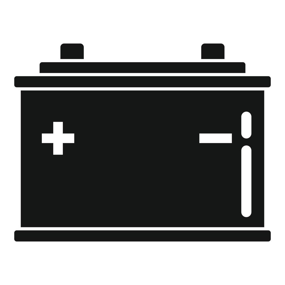 Car battery icon, simple style vector