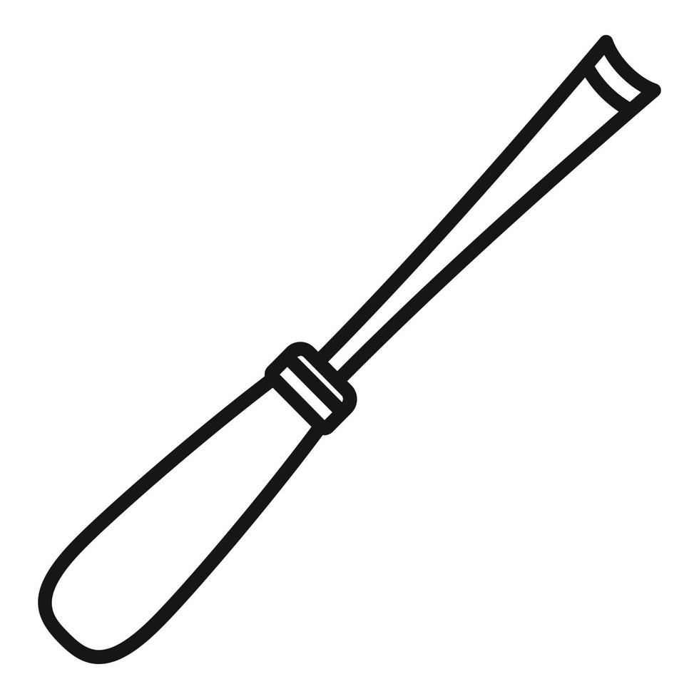 Round chisel icon, outline style vector