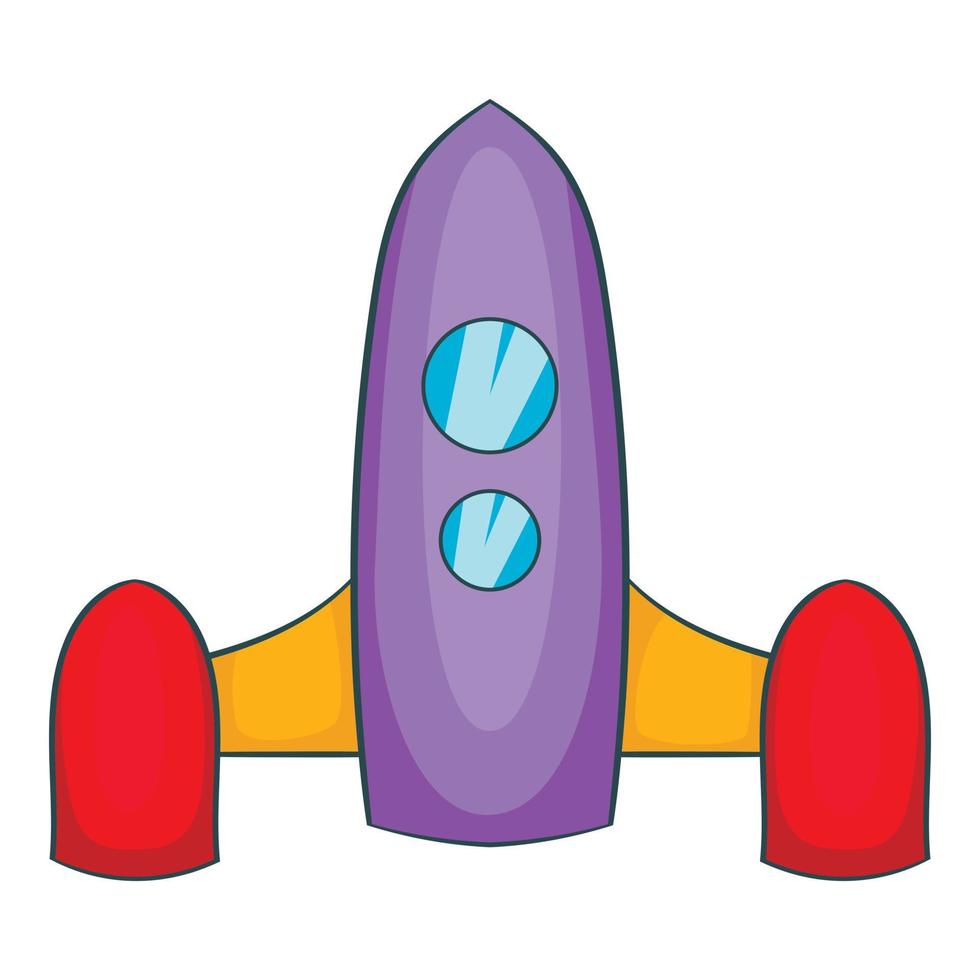 Rocket for space flight icon, cartoon style vector