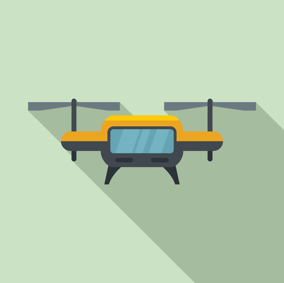 Delivery unmanned taxi icon, flat style vector