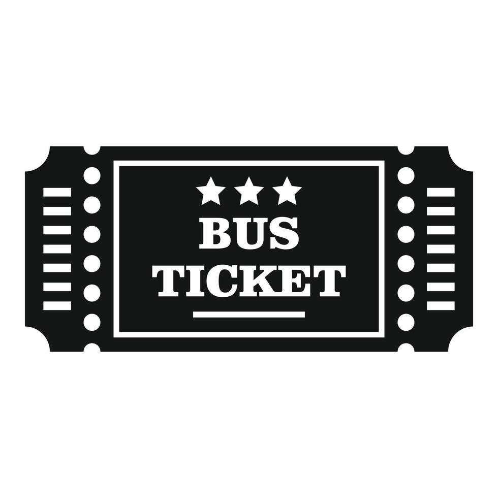 Smart bus ticket icon, simple style vector