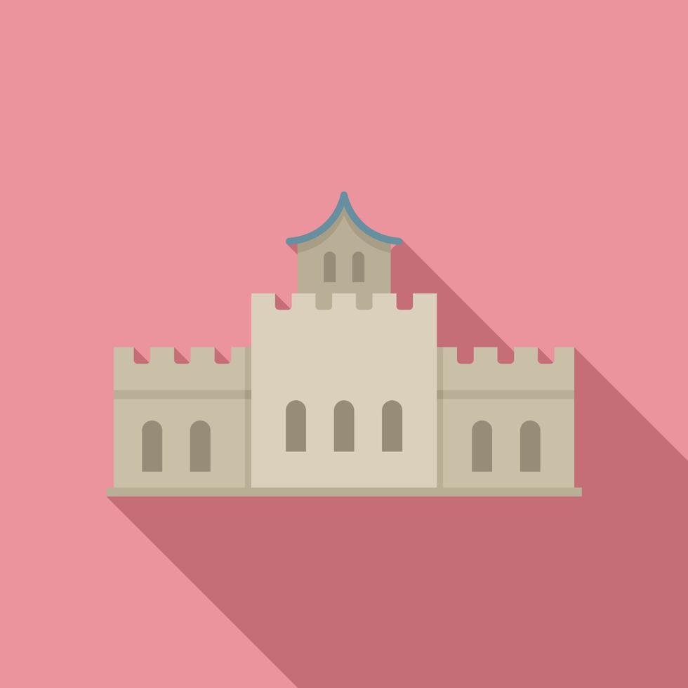 Castle sightseeing icon, flat style vector