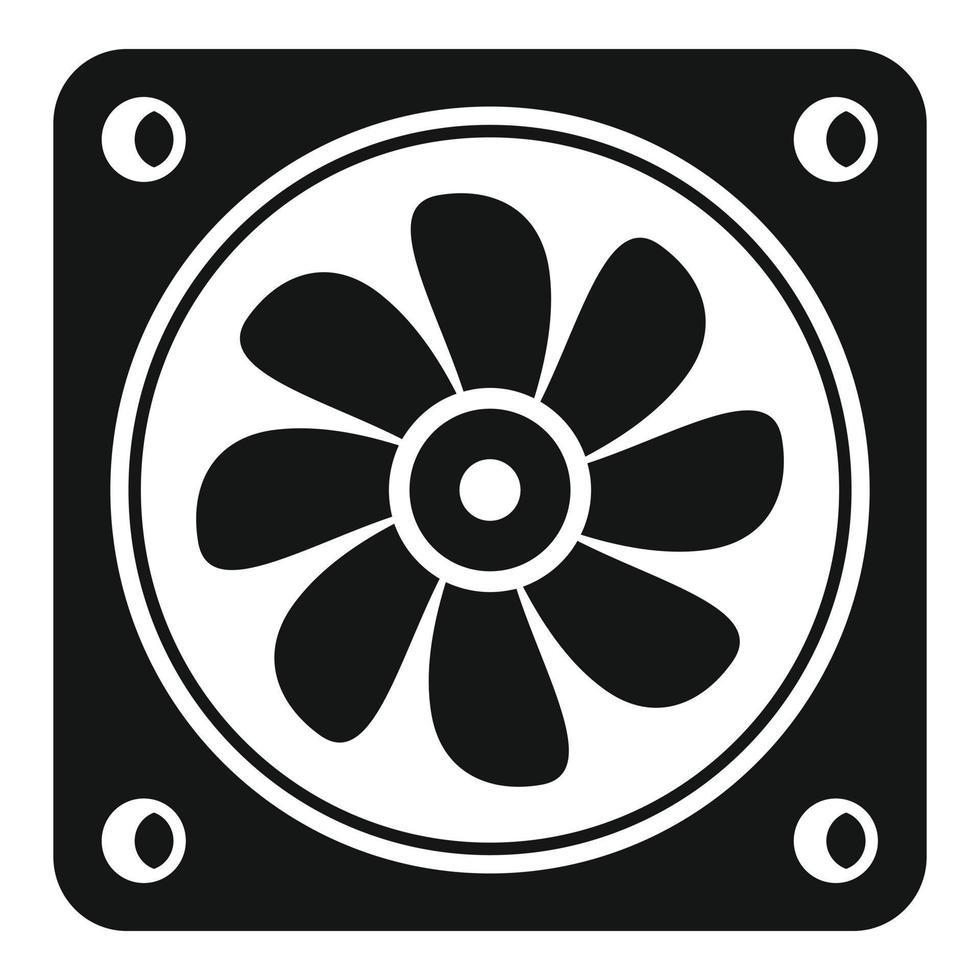 Ventilation fan icon, simple style vector