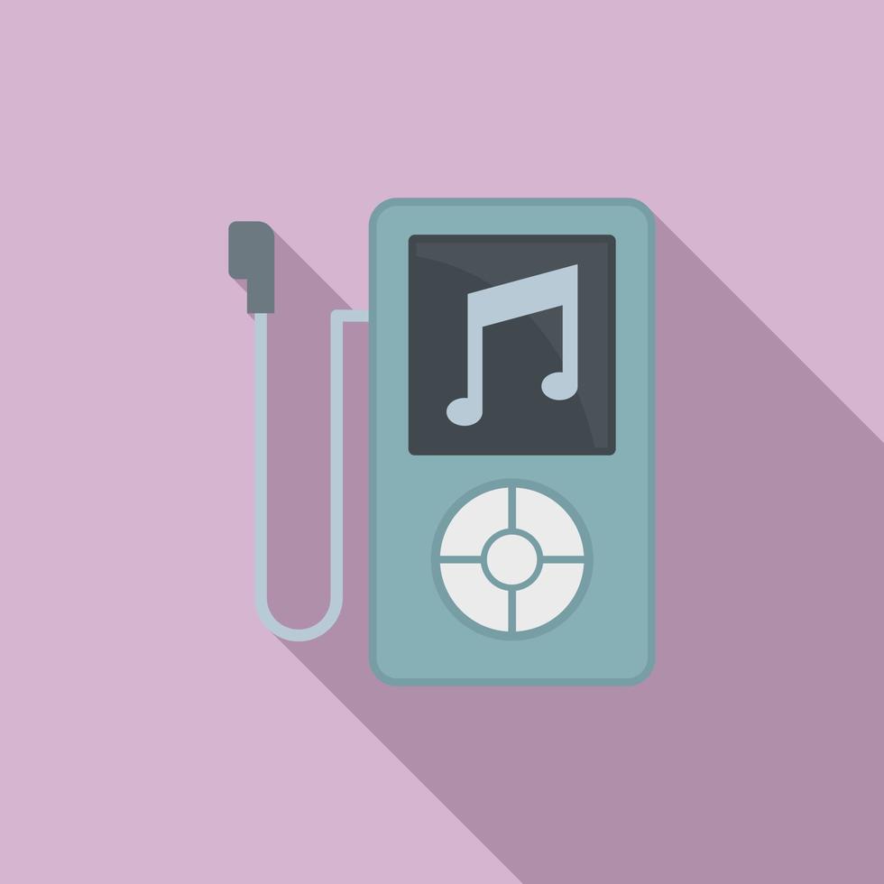 Music player icon, flat style vector