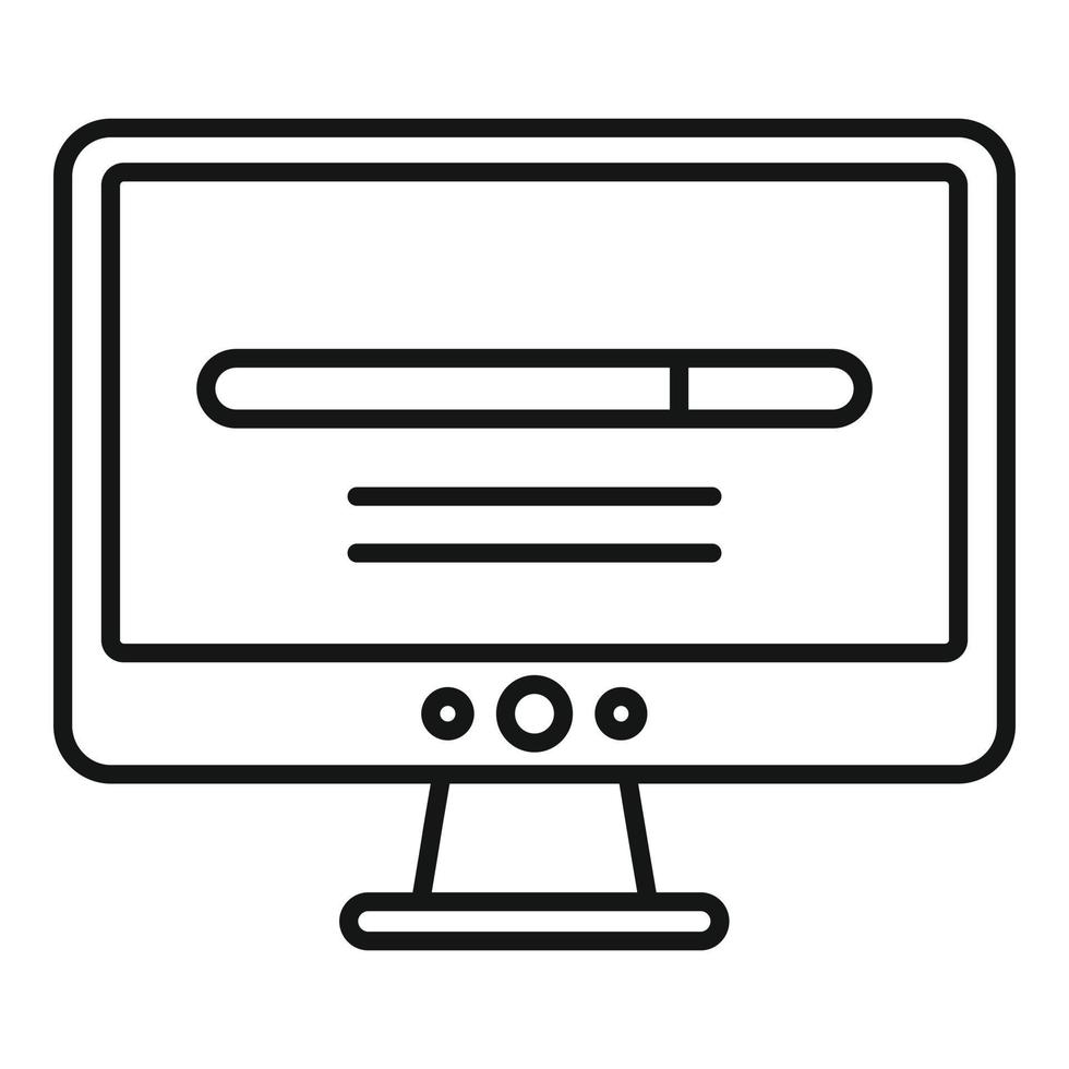 Loading pc software icon, outline style vector