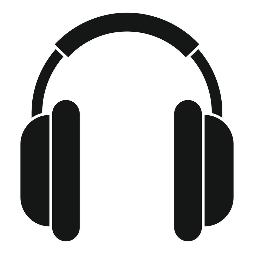 Soundproof headphones icon, simple style vector