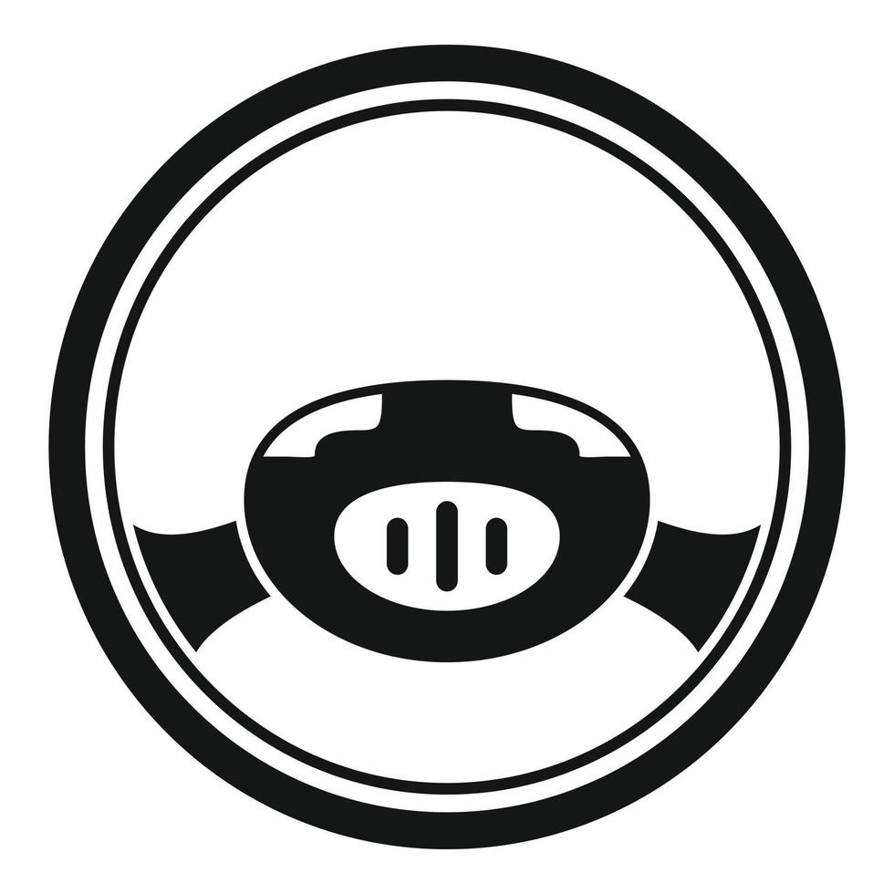 Tuning steering wheel icon, simple style vector