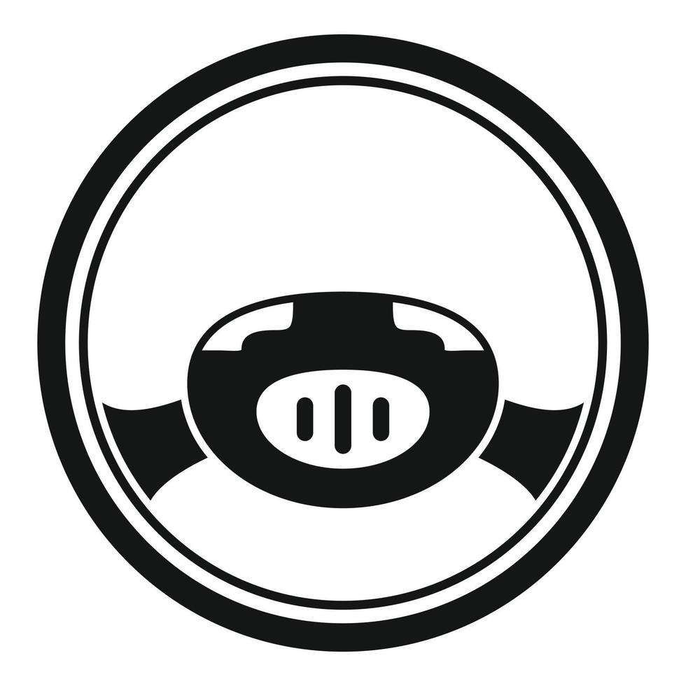 Tuning steering wheel icon, simple style vector