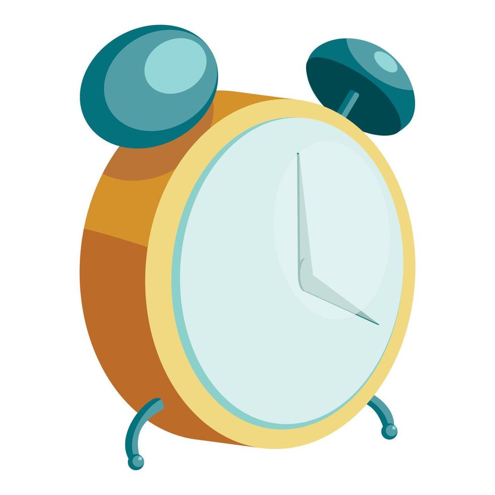 Alarm clock icon, cartoon style vector