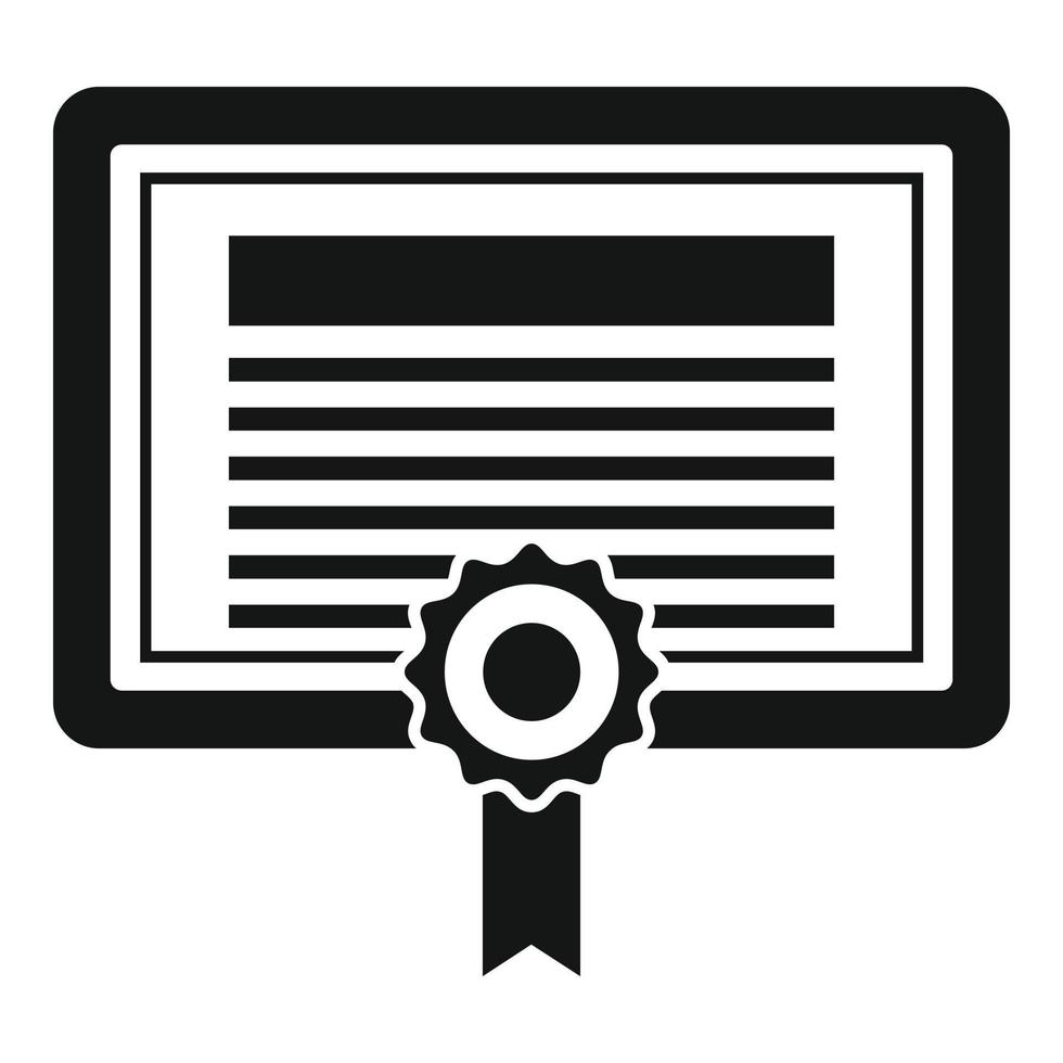 icono de certificado de atestación, estilo simple vector