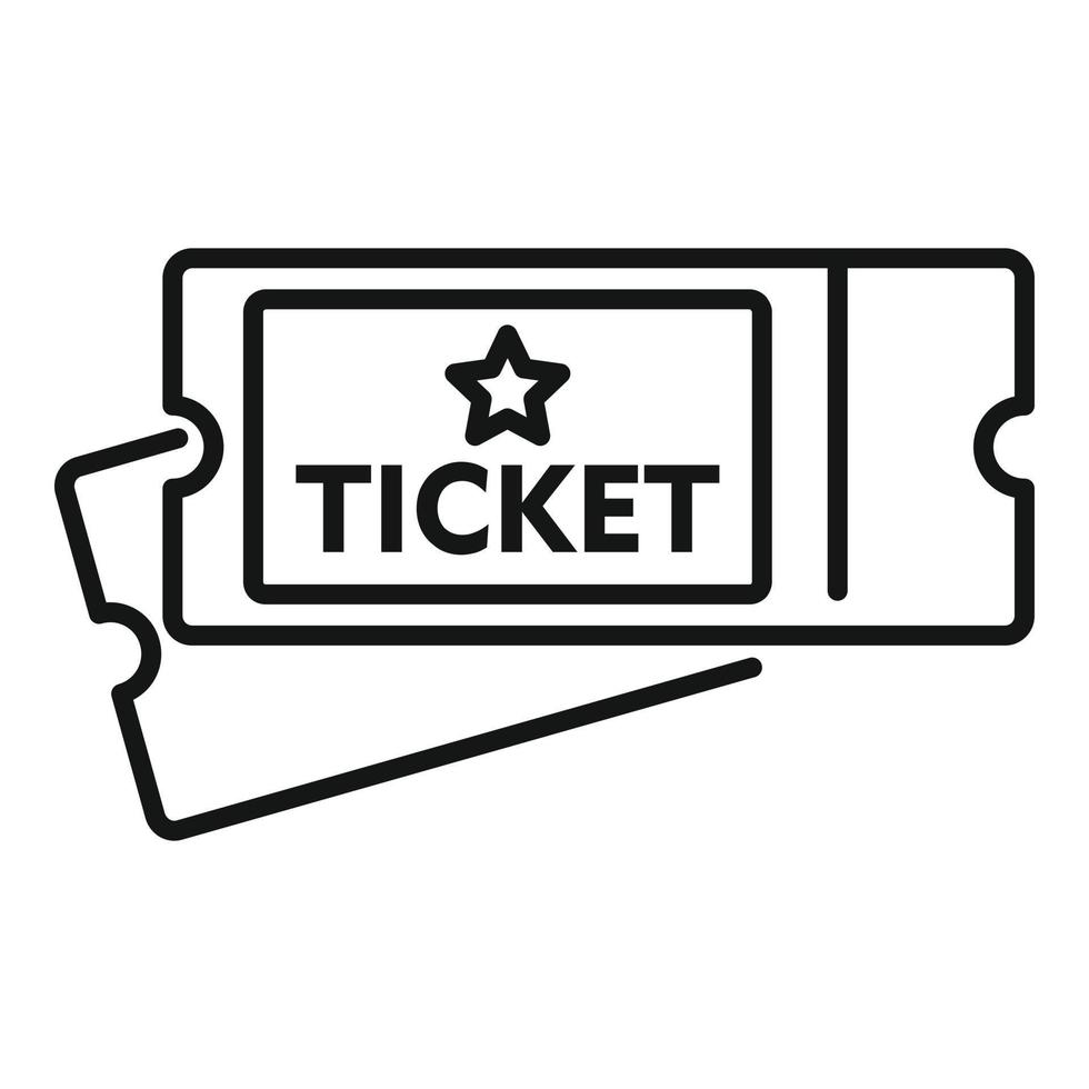 Electric train ticket icon, outline style vector