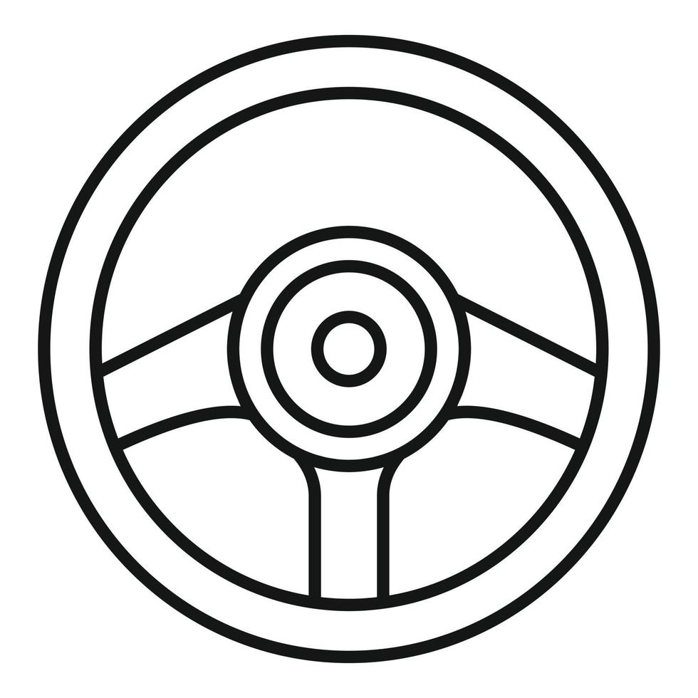 Garage steering wheel icon, outline style vector