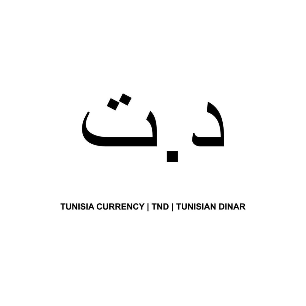 Tunisia Currency Icon Symbol, Tunisian Dinar, TND Sign. Vector Illustration