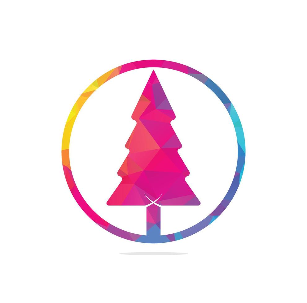 plantilla de vector de diseño de logotipo de árbol de pinos.