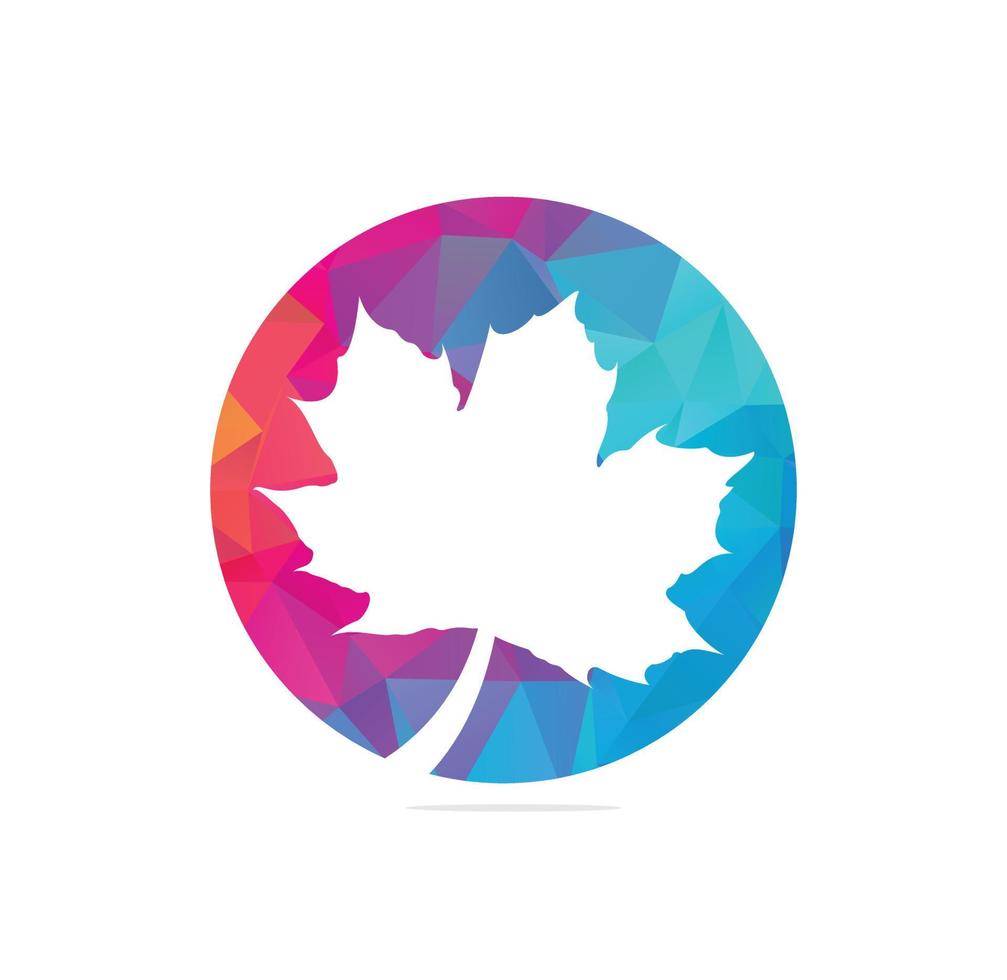 Red maple leaf logo icon design template vector