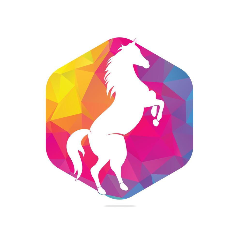 Horse logo design. Stylish graphic template design for company farm race. vector