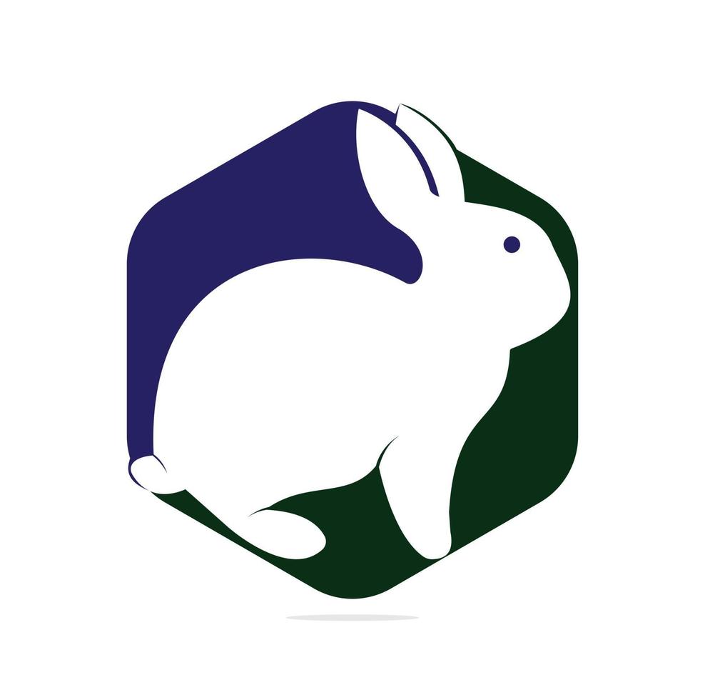 Rabbit vector logo design. Creative running rabbit or bunny logo vector concept element.