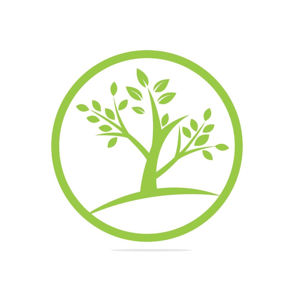 Green tree logo design. Abstract organic element vector design. Ecology Happy life Logotype concept icon.