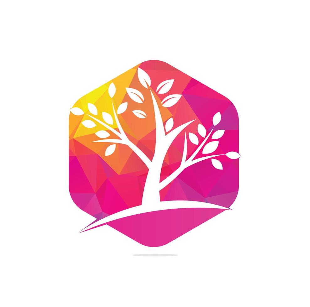 Green tree logo design. Abstract organic element vector design. Ecology Happy life Logotype concept icon.