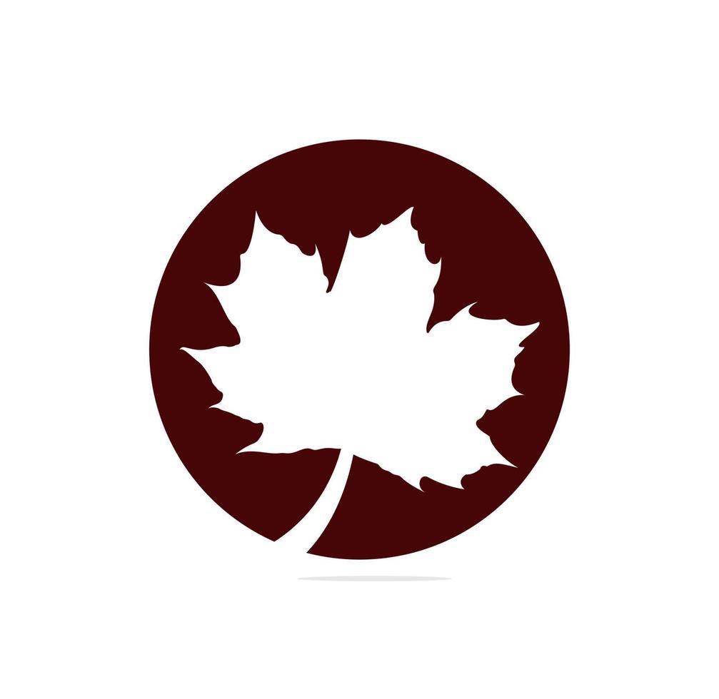 Red maple leaf logo icon design template vector