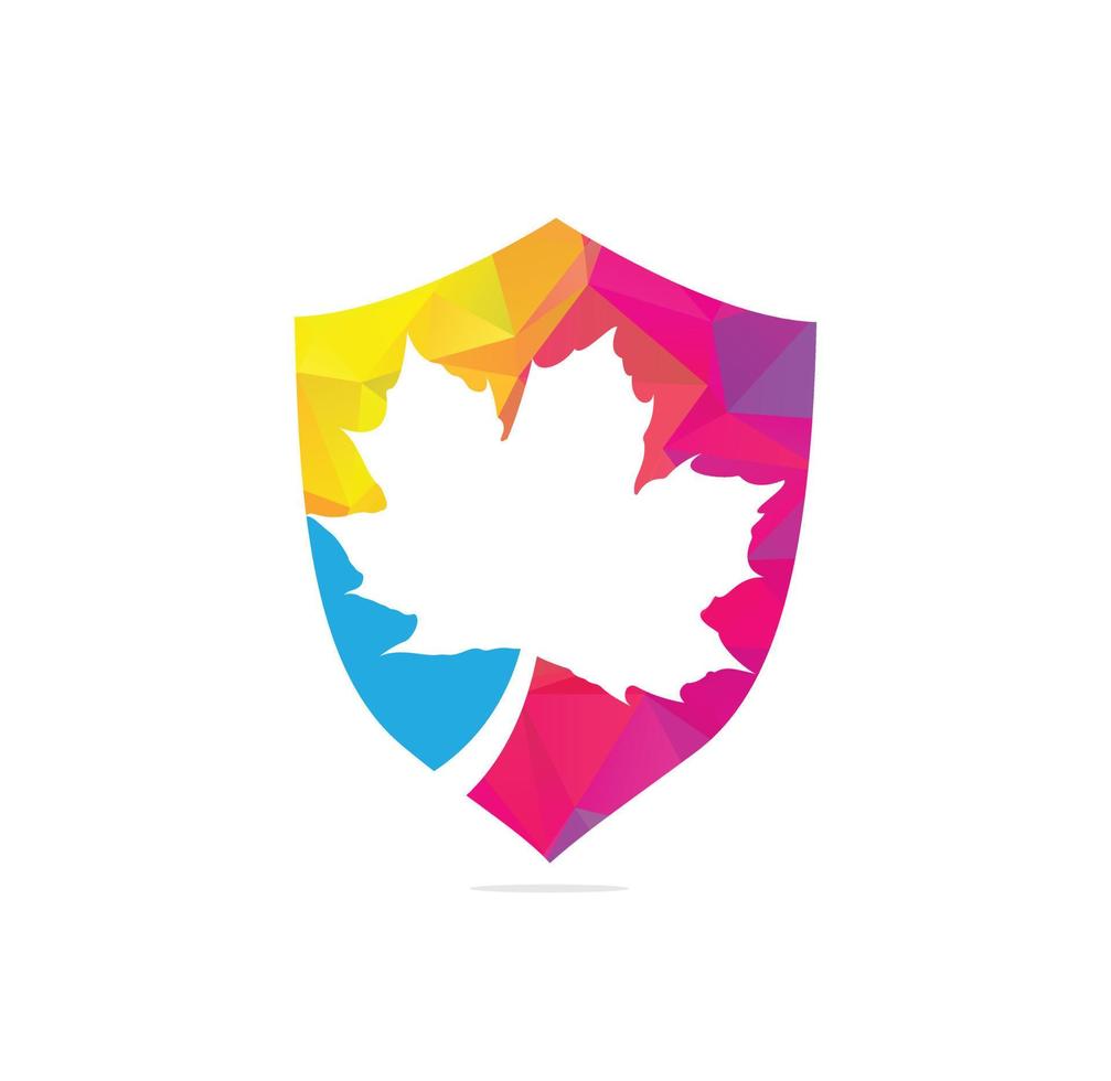Red maple leaf logo icon design template vector