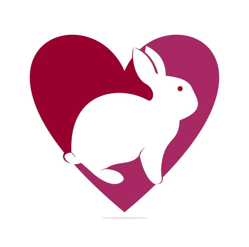 Rabbit Heart Logo Design. unique heart concept. vector