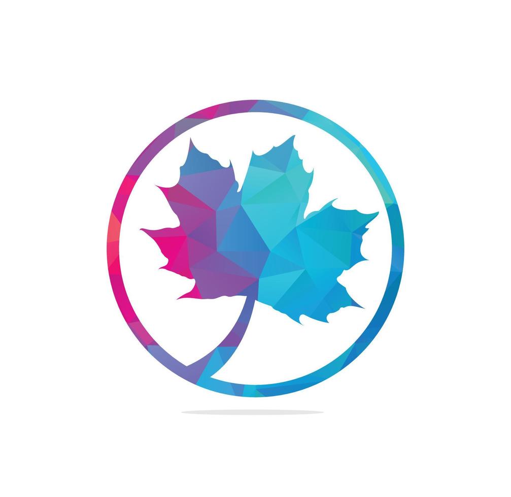 Red maple leaf logo icon design template vector