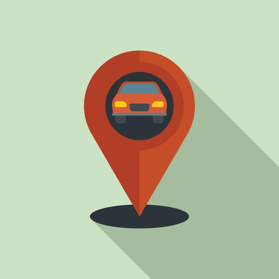 Hitchhiking car location icon, flat style vector