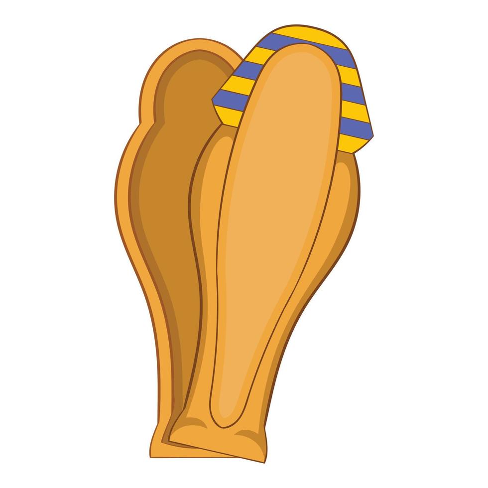 Pharaoh sarcophagus icon, cartoon style vector