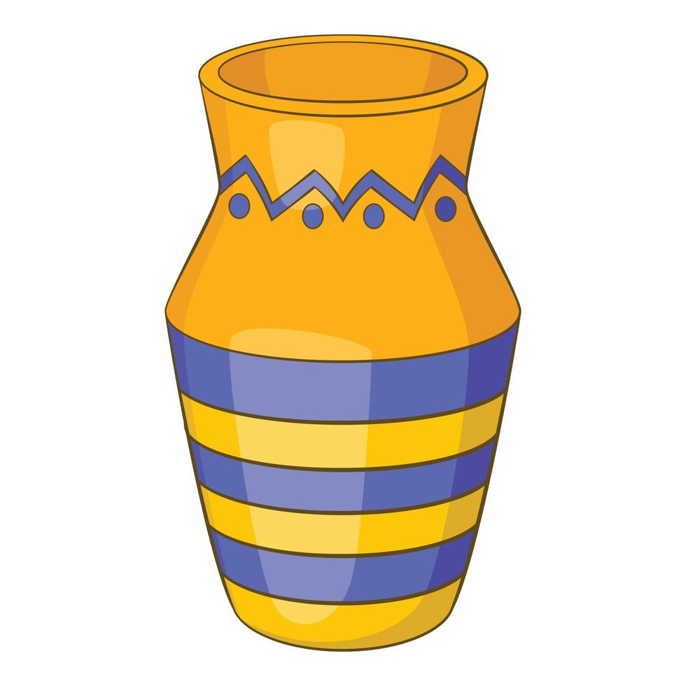 Egyptian vase icon, cartoon style vector