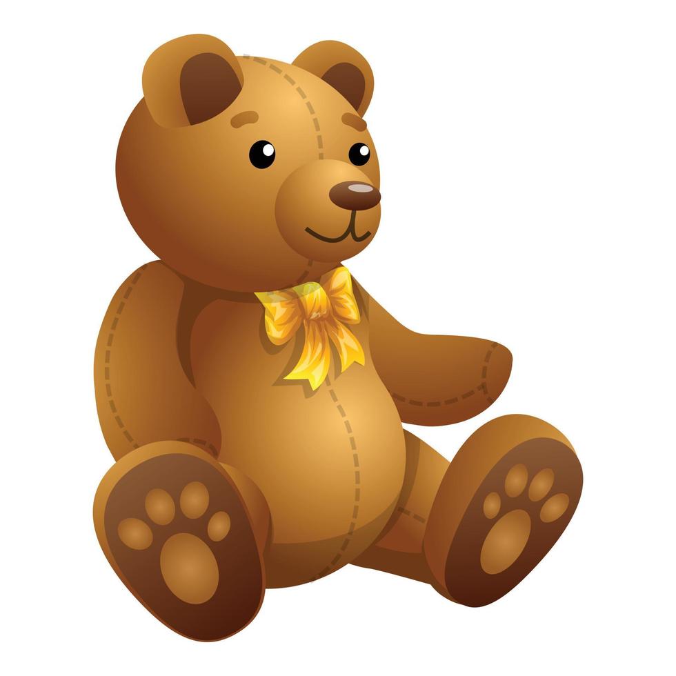 icono de oso de peluche bebé, estilo de dibujos animados vector