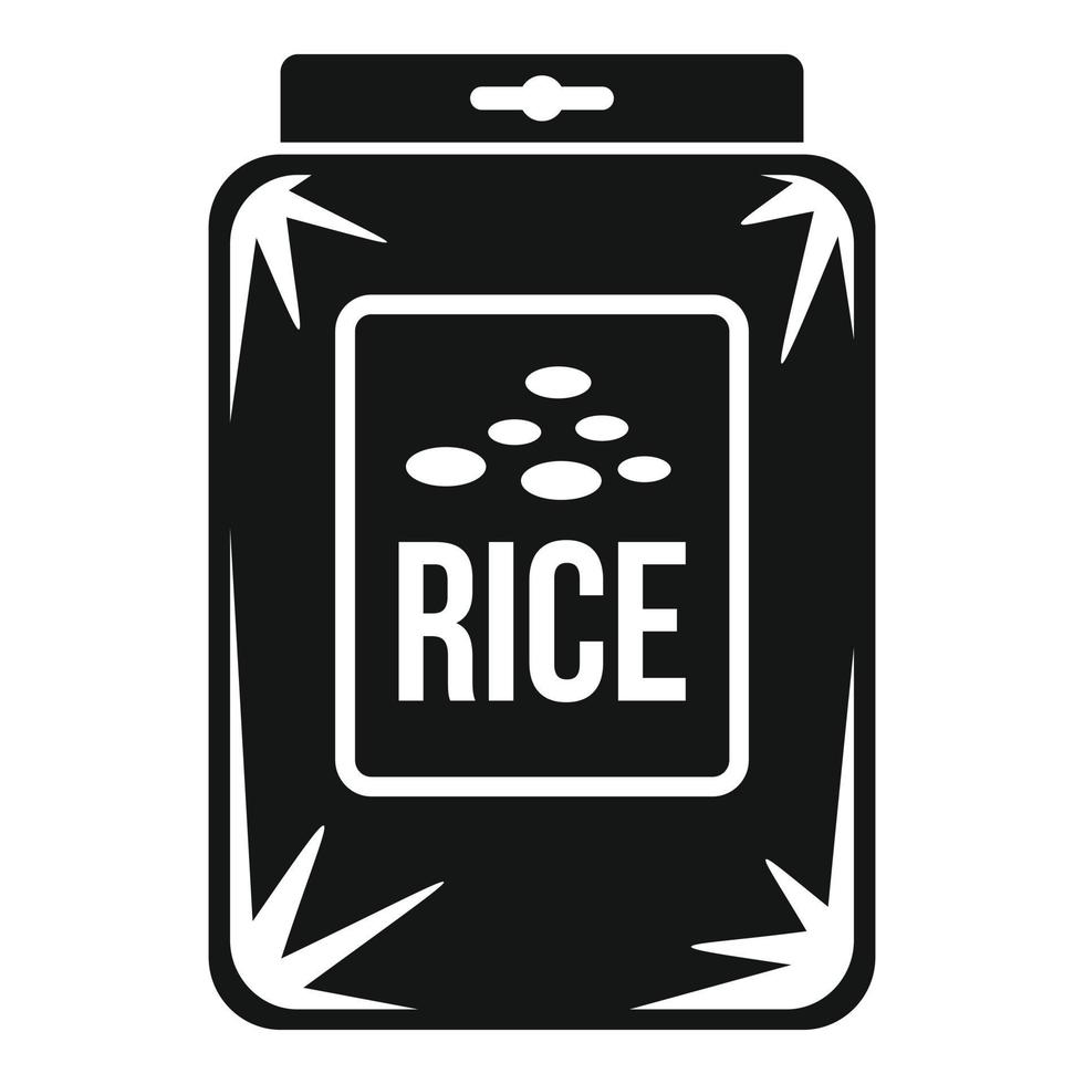 icono de paquete de arroz, estilo simple vector